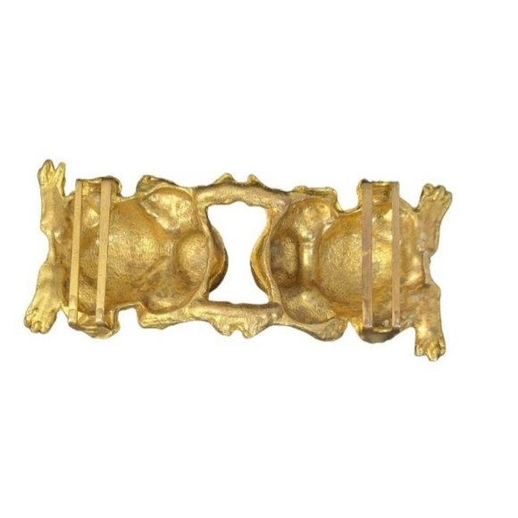VTG MOD Glam Frog Gold Tone Statement Belt Buckle Great Looking - Picture 4 of 4